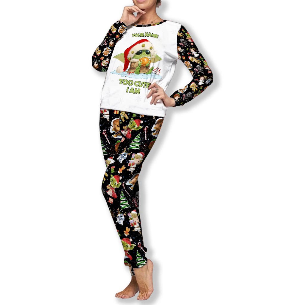Personalized Christmas Pajamas Set with Your Name Cute Design
