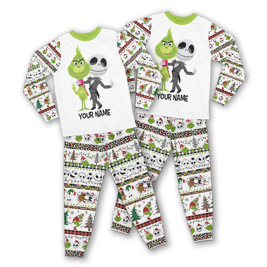 Personalized Christmas Pajamas Set for Kids Custom Name Gift