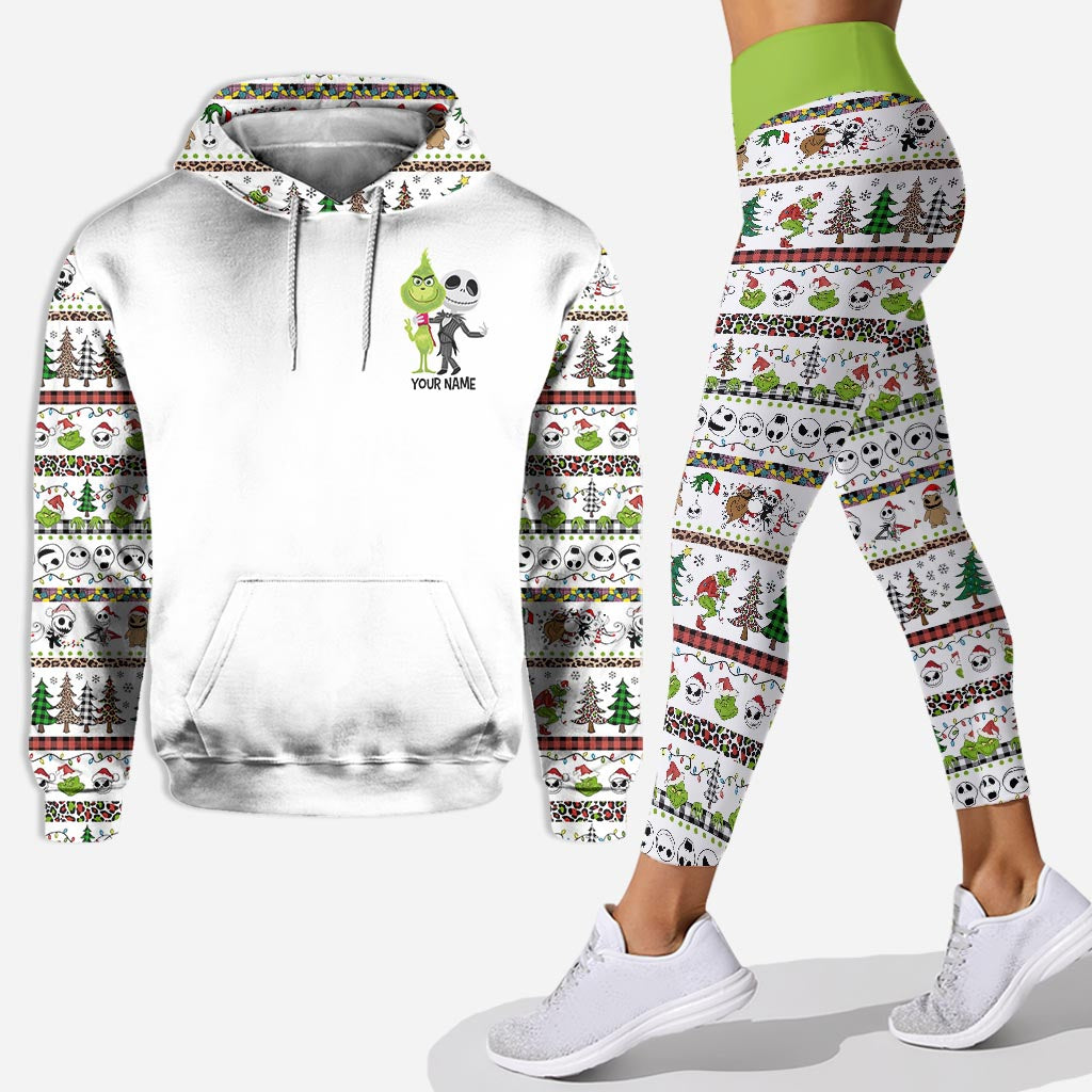 Personalized Christmas Hoodie & Leggings Set Custom Name Gift