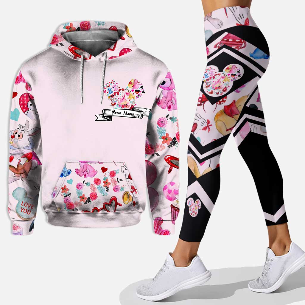 Personalized Love Mouse Ears Hoodie & Leggings Set | Custom Name Gift
