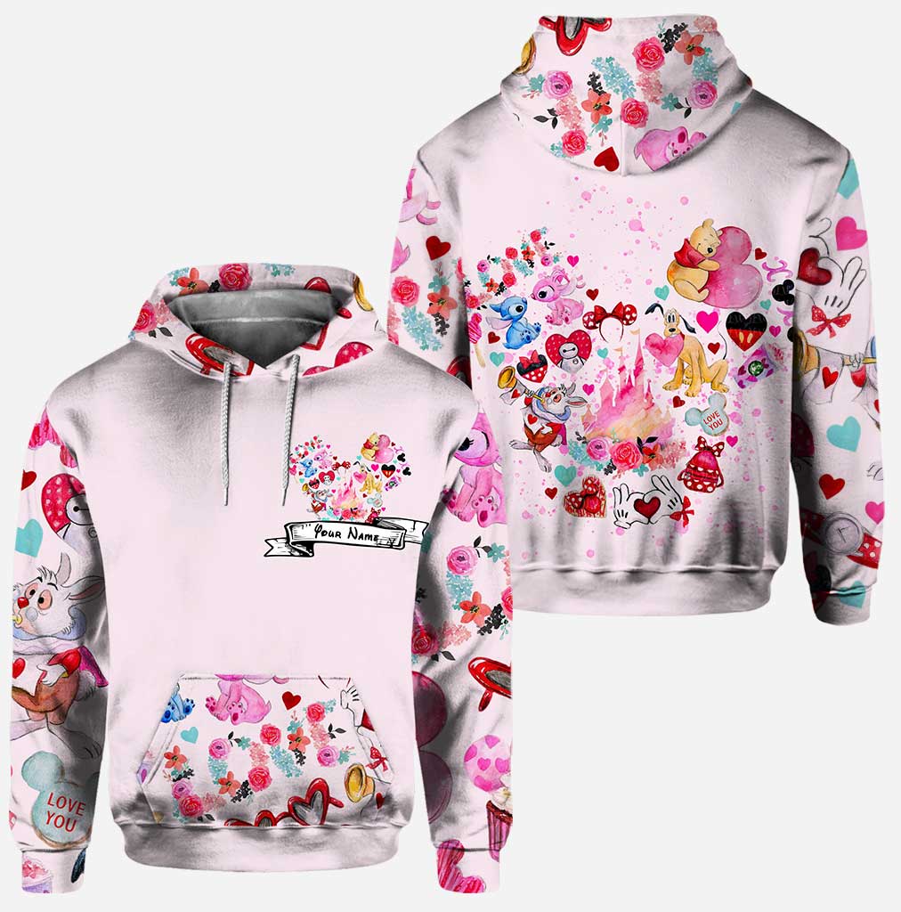 Personalized Love Mouse Ears Hoodie & Leggings Set | Custom Name Gift