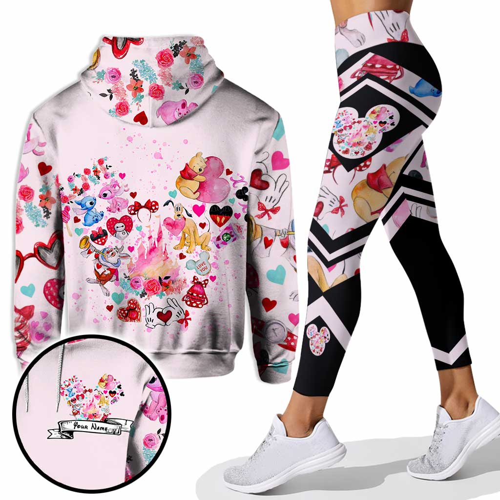 Personalized Love Mouse Ears Hoodie & Leggings Set | Custom Name Gift