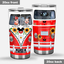 Load image into Gallery viewer, Personalized Couple Tumbler with Custom Names and Mickey Mouse Design
