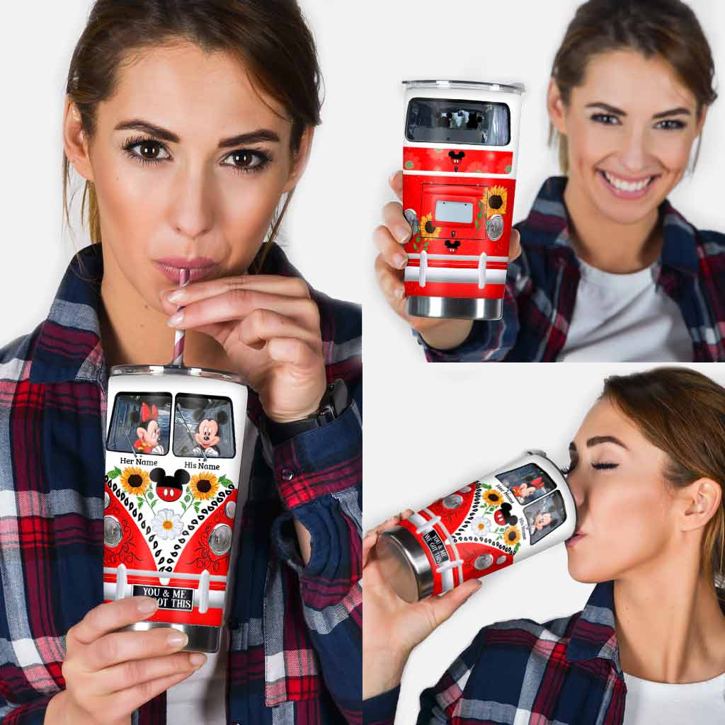 Personalized Couple Tumbler with Custom Names and Mickey Mouse Design
