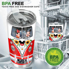 Load image into Gallery viewer, Personalized Couple Tumbler with Custom Names and Mickey Mouse Design
