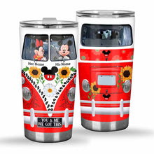 Load image into Gallery viewer, Personalized Couple Tumbler with Custom Names and Mickey Mouse Design
