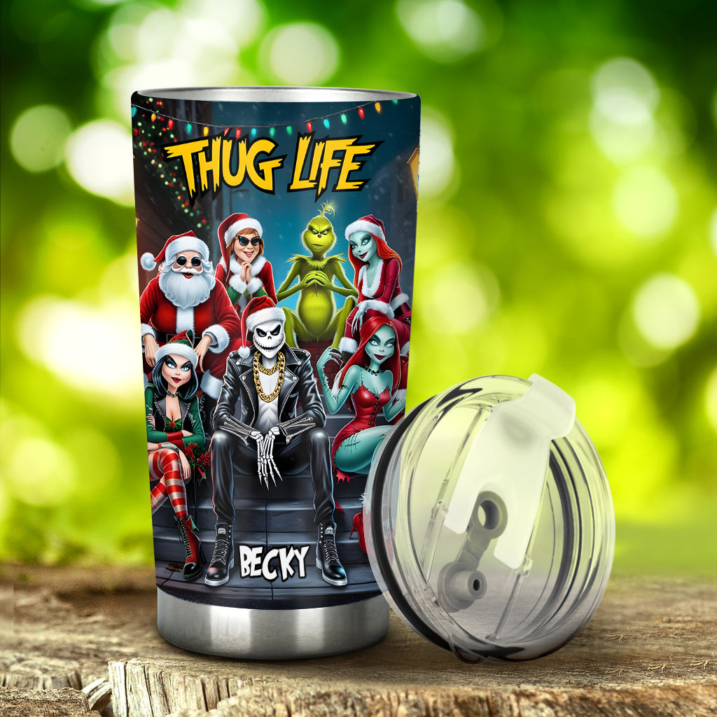 Personalized Christmas Tumbler with Nightmare Design for Mom