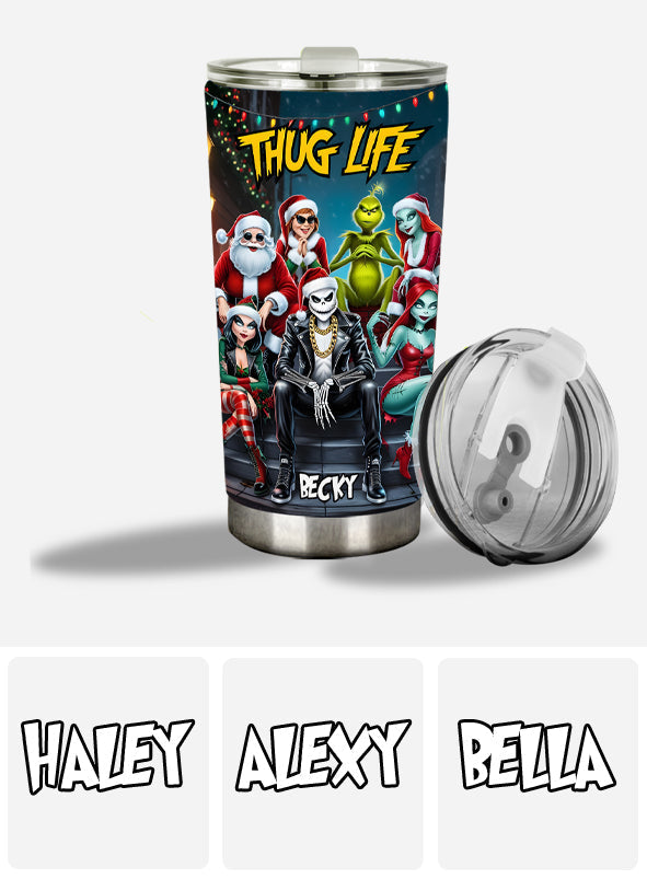 Personalized Christmas Tumbler with Nightmare Design for Mom