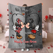 Load image into Gallery viewer, Personalized Mouse Blanket Happily Ever After Gift for Couple
