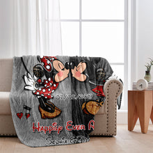 Load image into Gallery viewer, Personalized Mouse Blanket Happily Ever After Gift for Couple
