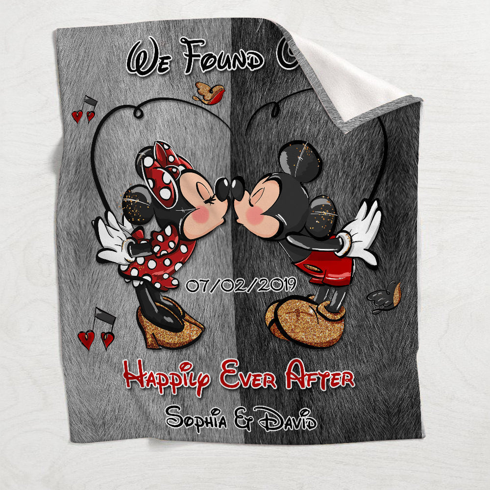 Personalized Mouse Blanket Happily Ever After Gift for Couple