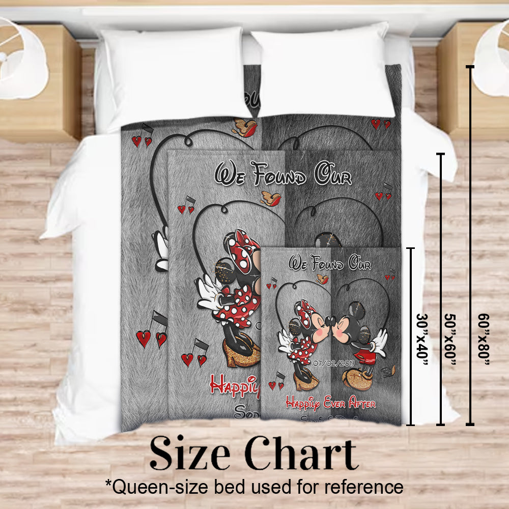 Personalized Mouse Blanket Happily Ever After Gift for Couple