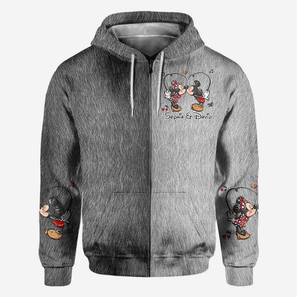 Personalized Mickey & Minnie Theme All-Over Shirts for Couples