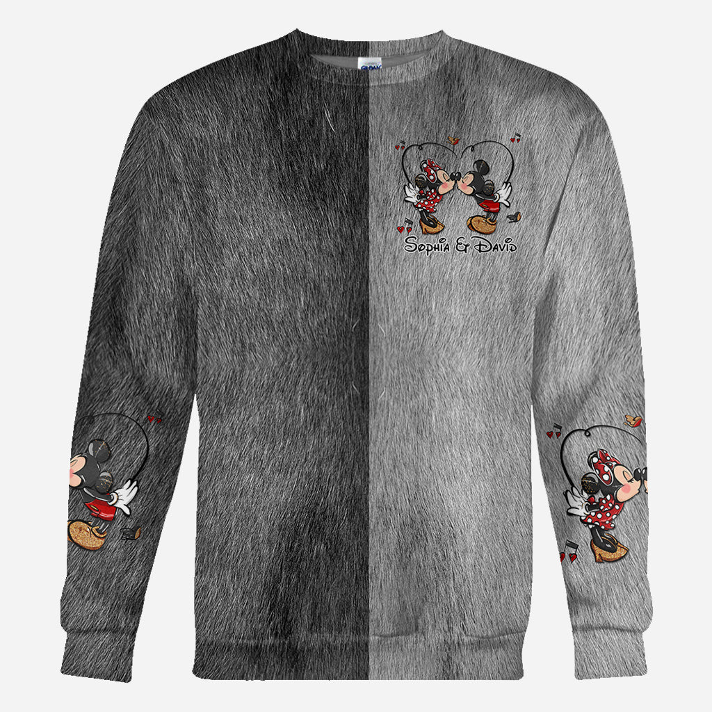 Personalized Mickey & Minnie Theme All-Over Shirts for Couples