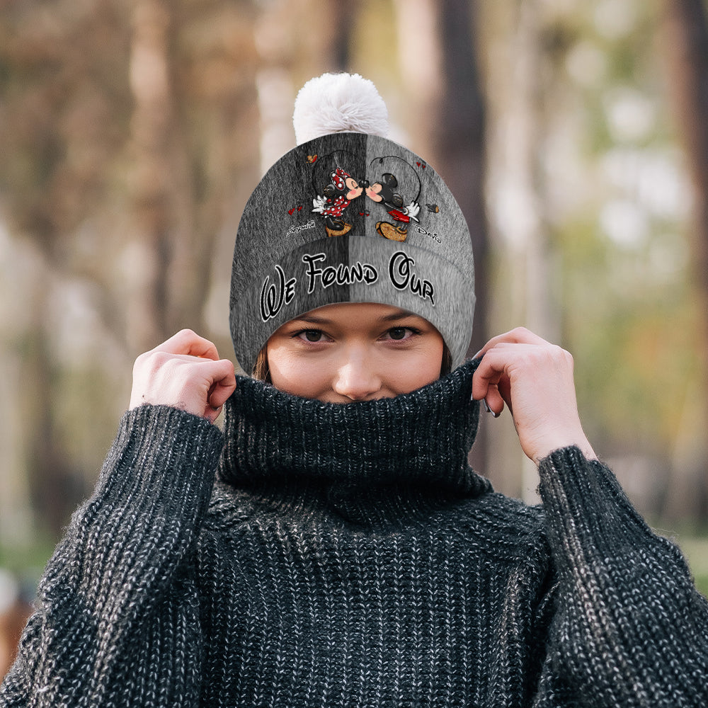Personalized Mickey & Minnie Mouse Beanie Hat for Couples