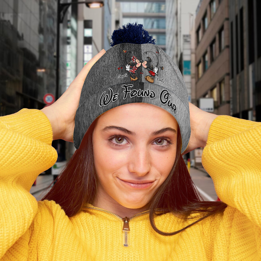Personalized Mickey & Minnie Mouse Beanie Hat for Couples