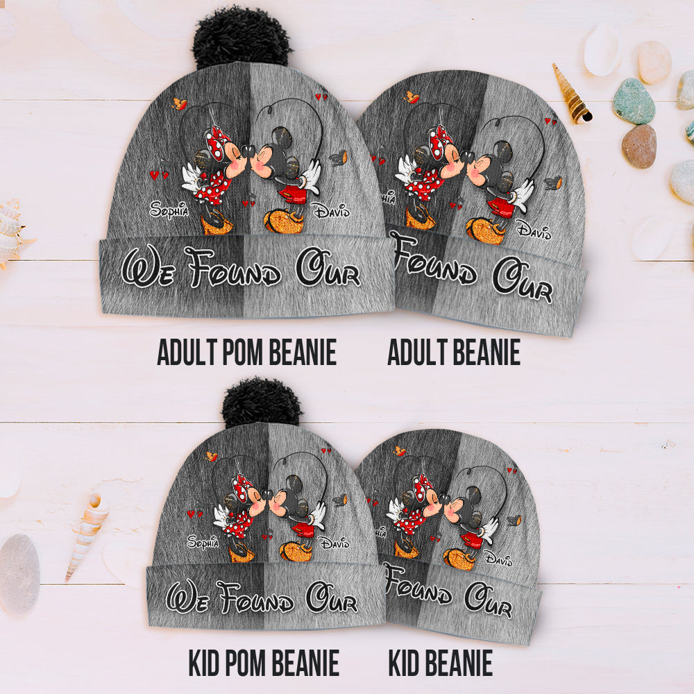 Personalized Mickey & Minnie Mouse Beanie Hat for Couples