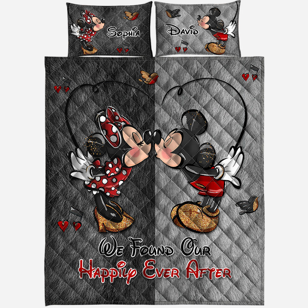 Personalized Mickey Mouse Quilt Set with Custom Names | Romantic Gift
