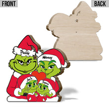 Load image into Gallery viewer, Personalized Grinch Family Shaped Wooden Puzzle Gift
