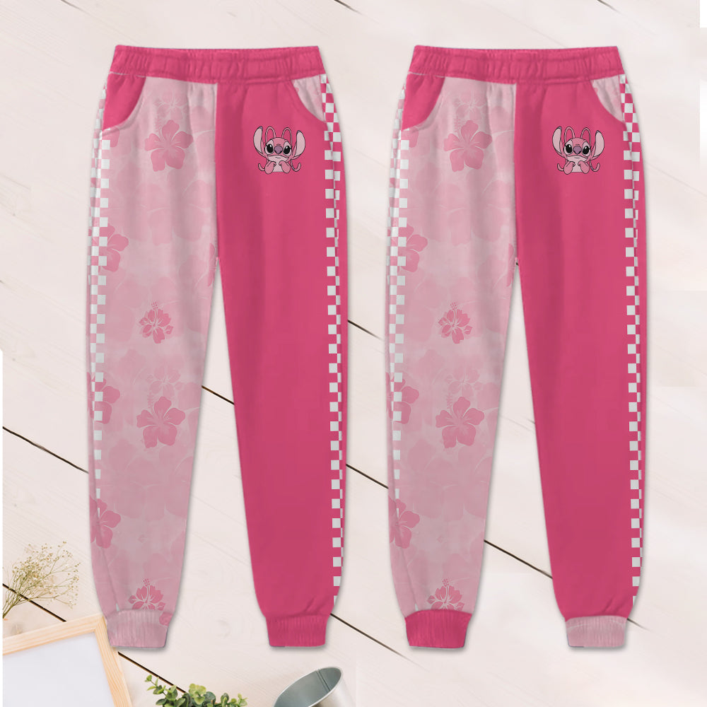 Personalized Kids Hoodie and Jogger Set with Stitch Design