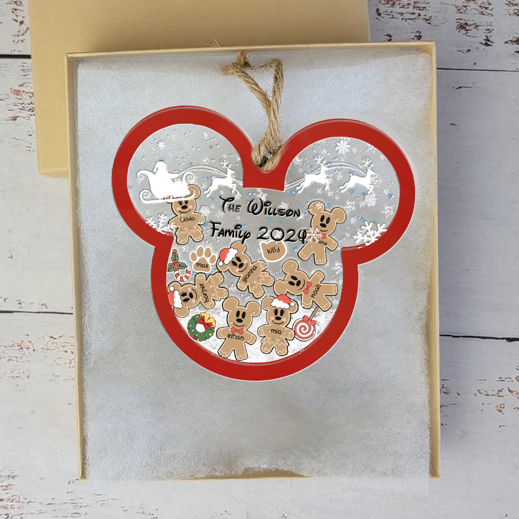 Personalized 3 Layered Shaker Ornament for Family Christmas Gift