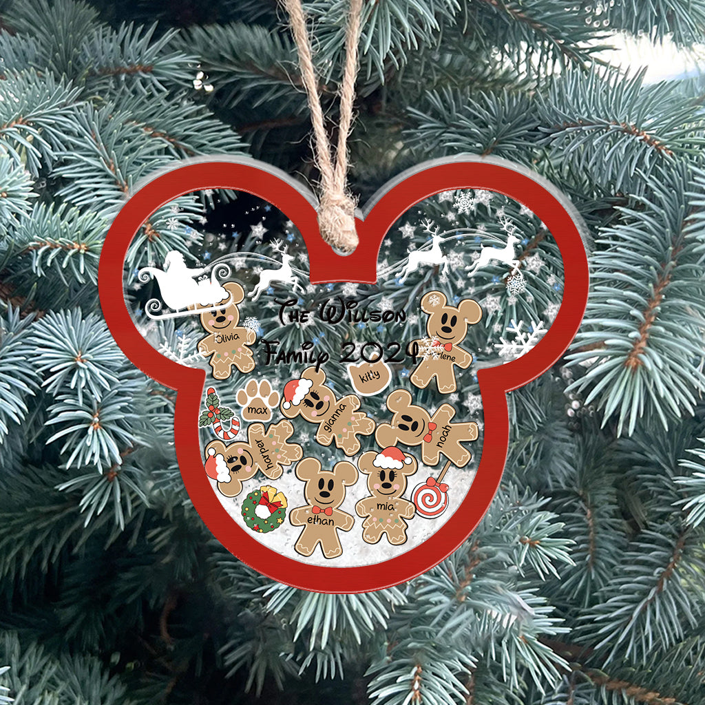 Personalized 3 Layered Shaker Ornament for Family Christmas Gift