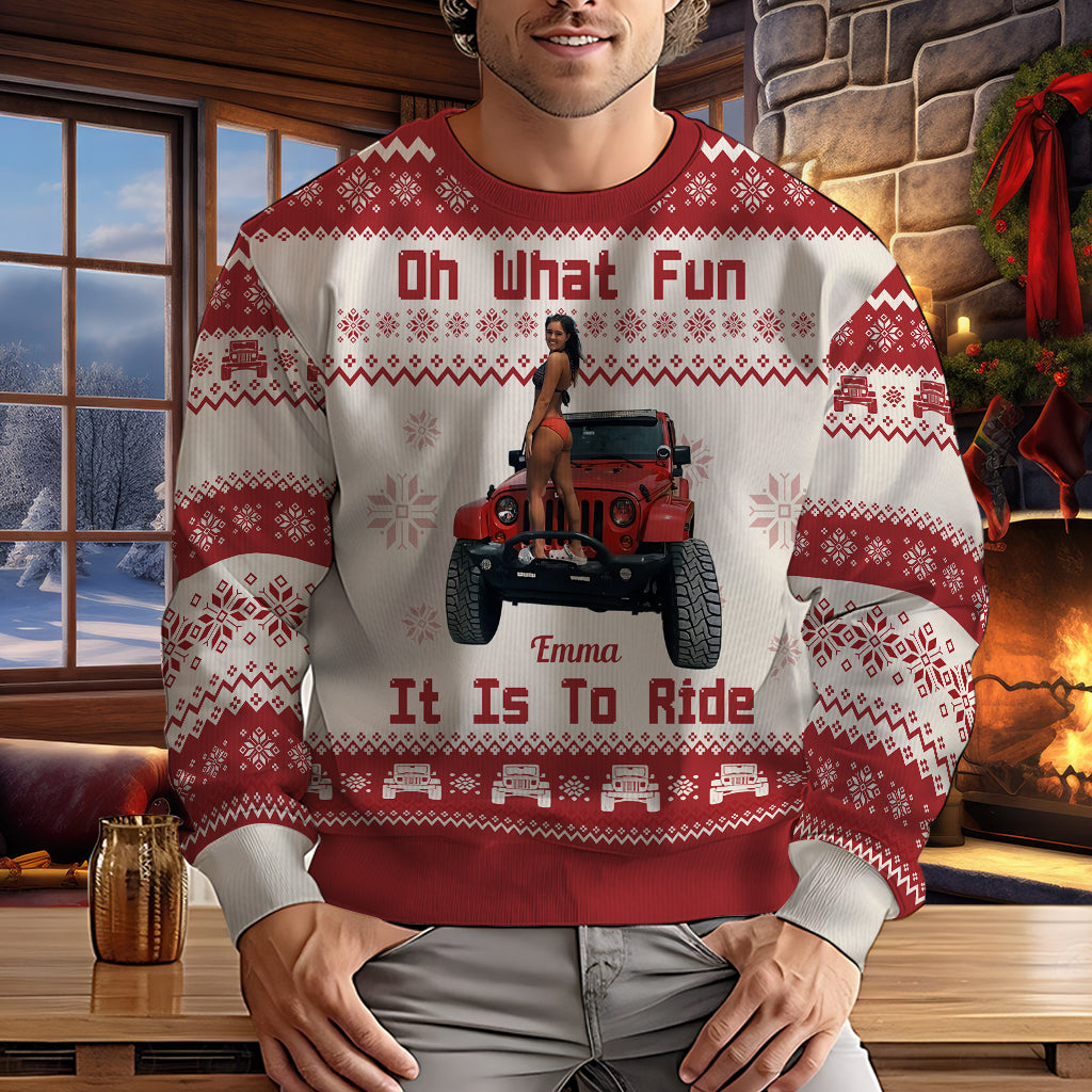 Personalized Ugly Christmas Sweater Fun Ride Gift for Family