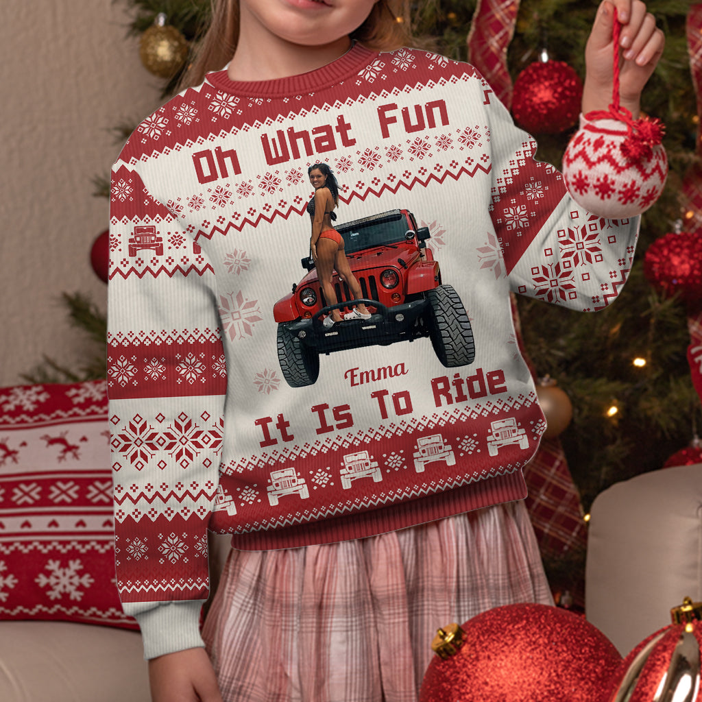 Personalized Ugly Christmas Sweater Fun Ride Gift for Family