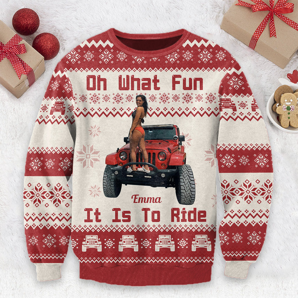 Personalized Ugly Christmas Sweater Fun Ride Gift for Family