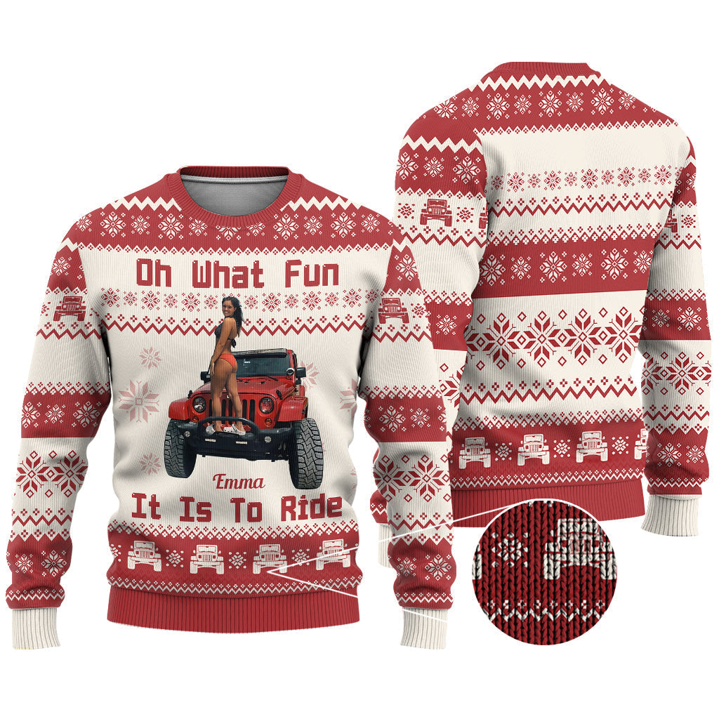 Personalized Ugly Christmas Sweater Fun Ride Gift for Family