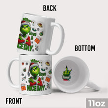 Load image into Gallery viewer, Personalized Christmas Hidden Message Mug with Grinch Design
