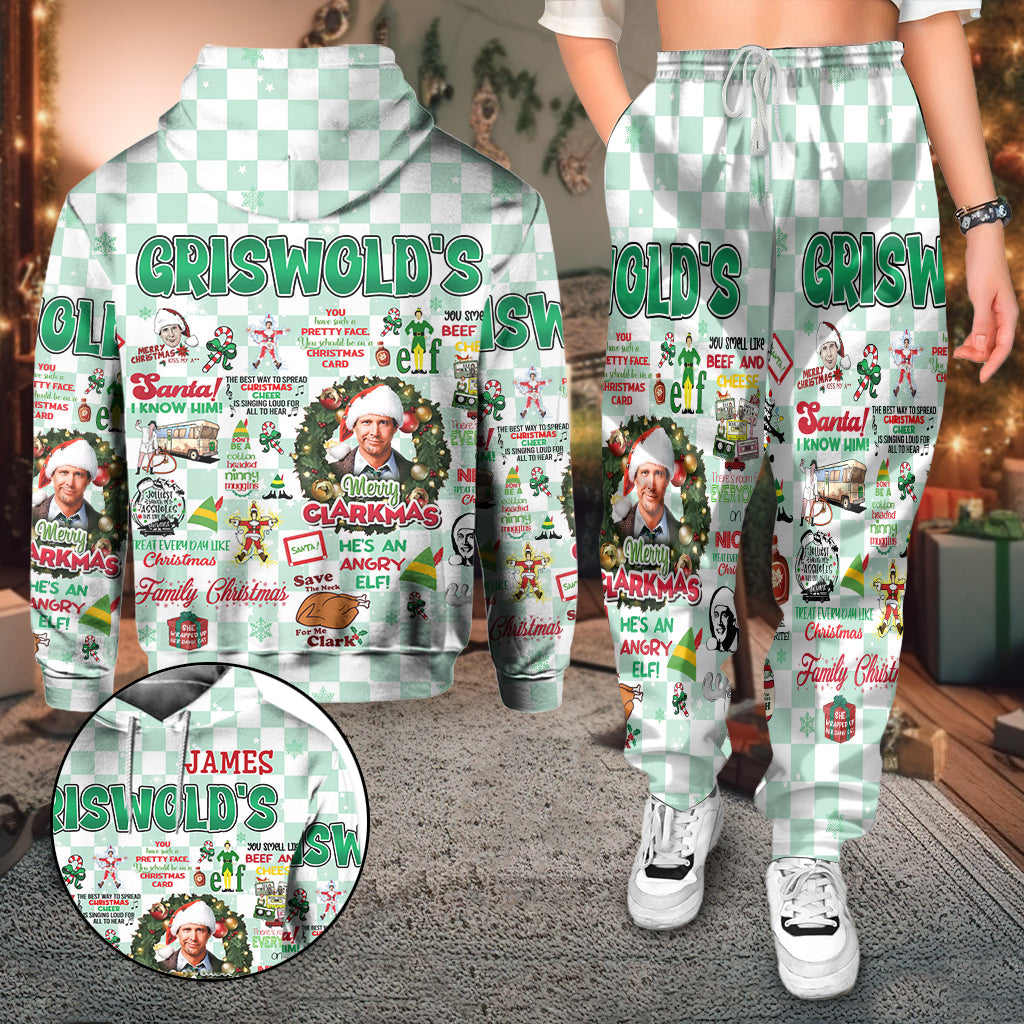 Personalized Christmas Movie Hoodie and Sweatpants Set for Family | Custom Gift