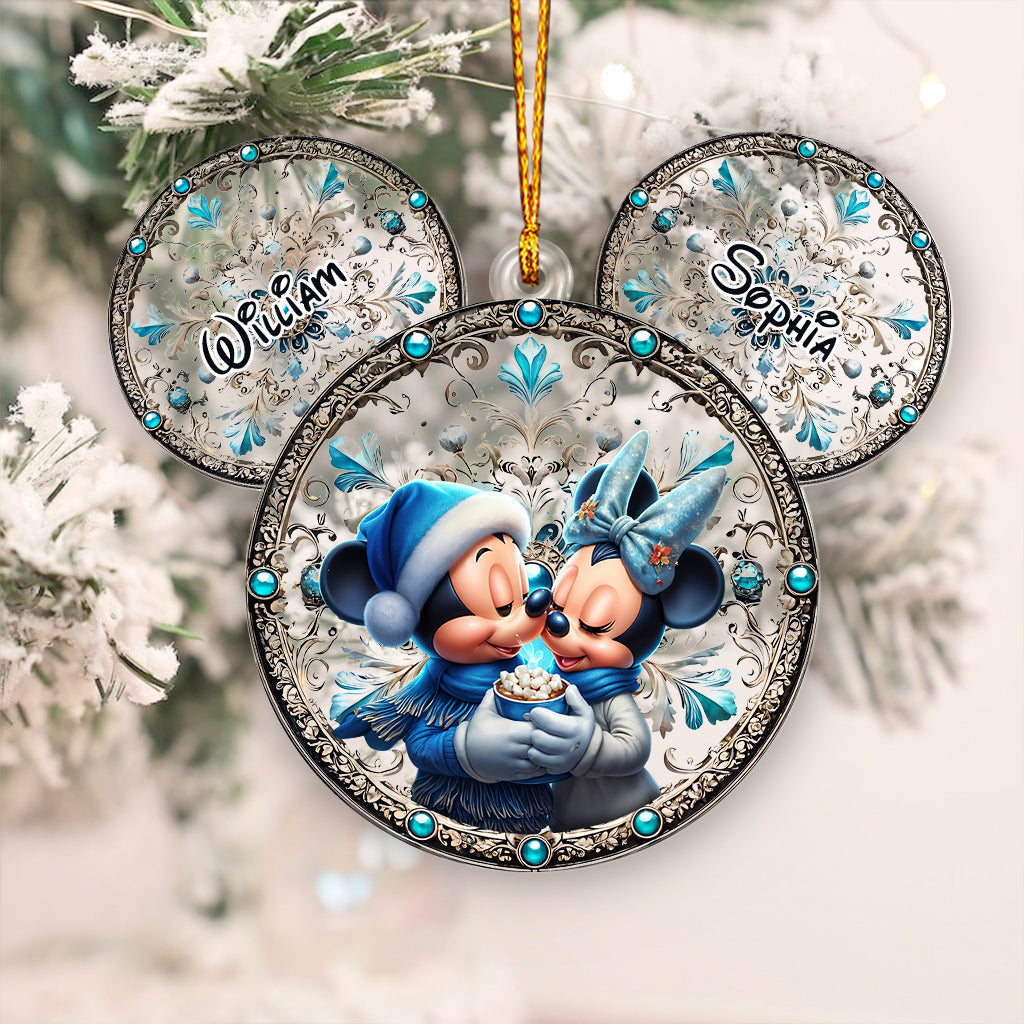 Personalized Mouse Ornament Custom Name Gift for Couples