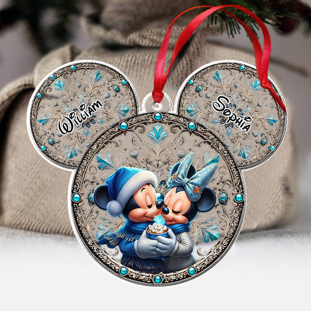 Personalized Mouse Ornament Custom Name Gift for Couples