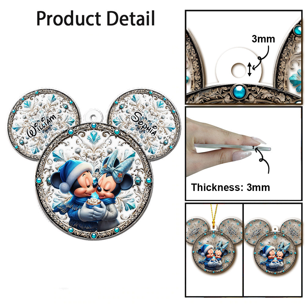 Personalized Mouse Ornament Custom Name Gift for Couples