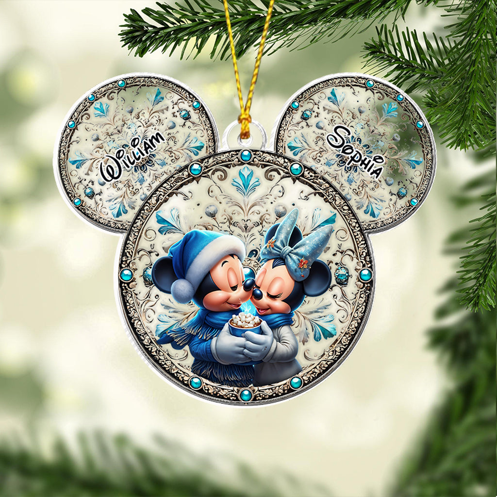 Personalized Mouse Ornament Custom Name Gift for Couples