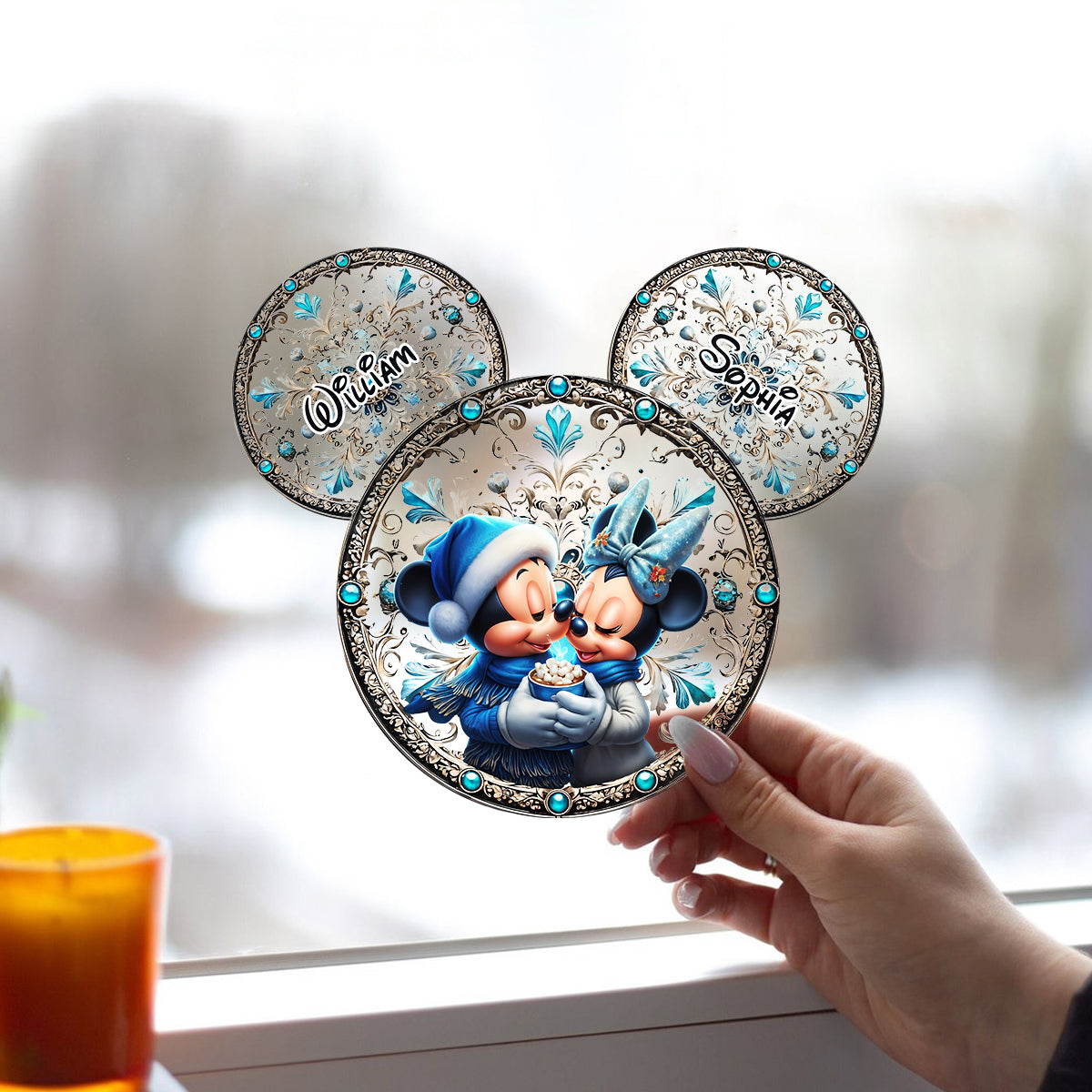 Personalized Mouse Couple Window Hanging Suncatcher Gift