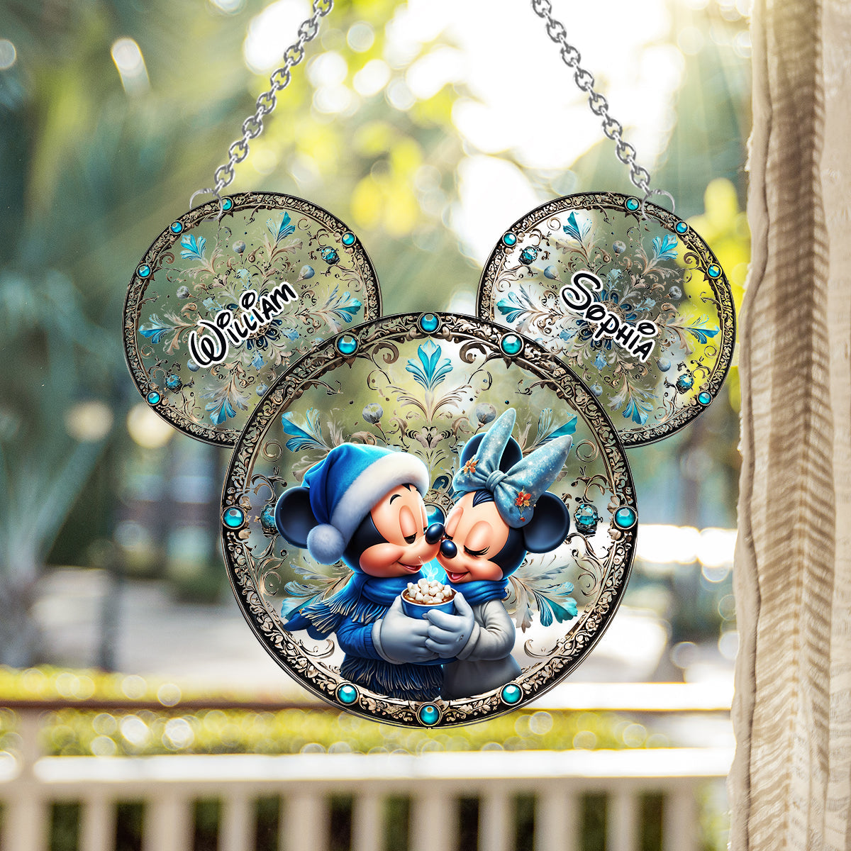 Personalized Mouse Couple Window Hanging Suncatcher Gift