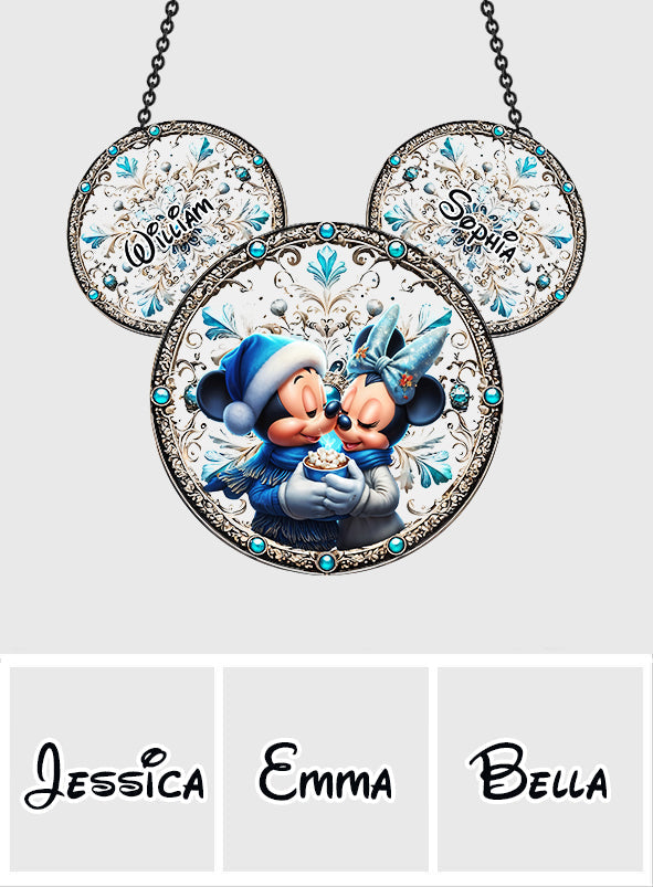 Personalized Mouse Couple Window Hanging Suncatcher Gift