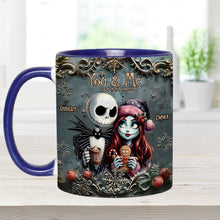 Load image into Gallery viewer, Personalized Nightmare Couple Accent Mug Custom Names Christmas Halloween Gift
