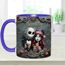 Load image into Gallery viewer, Personalized Nightmare Couple Accent Mug Custom Names Christmas Halloween Gift
