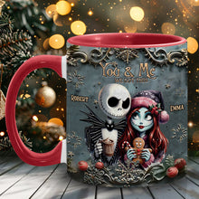 Load image into Gallery viewer, Personalized Nightmare Couple Accent Mug Custom Names Christmas Halloween Gift

