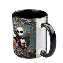Load image into Gallery viewer, Personalized Nightmare Couple Accent Mug Custom Names Christmas Halloween Gift
