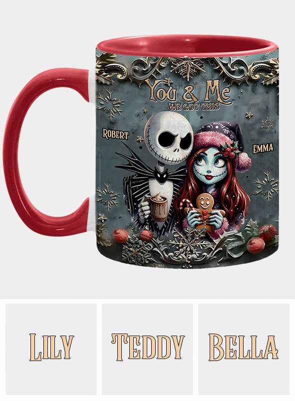 Personalized Nightmare Couple Accent Mug Custom Names Christmas Halloween Gift