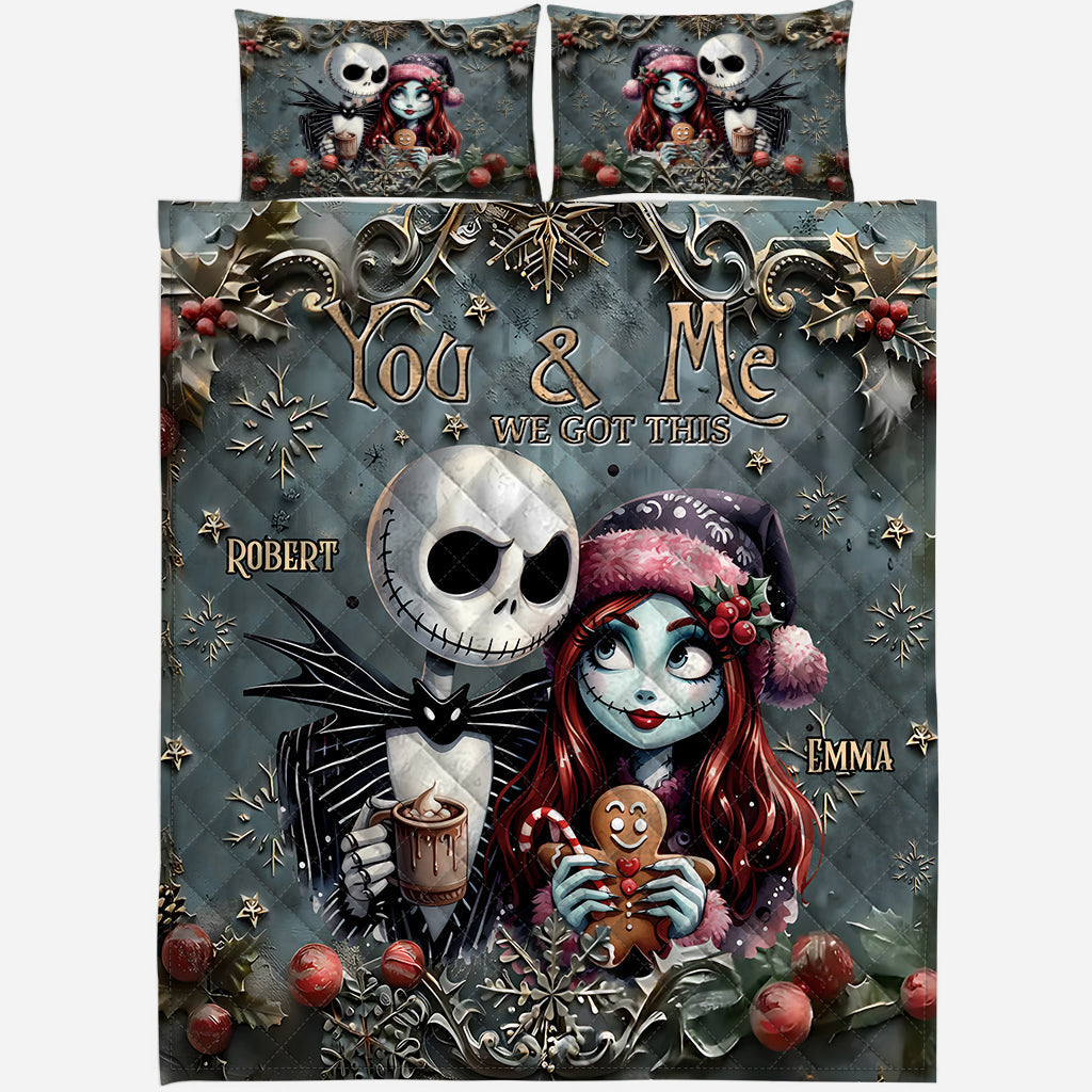 Personalized Nightmare Quilt Set for Couples | Custom Name Gift