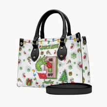Load image into Gallery viewer, Personalized Grinch Mode Christmas Leather Handbag Gift for Her
