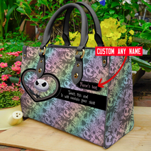 Load image into Gallery viewer, Personalized Leather Handbag Custom Name Gothic Style Gift for Her
