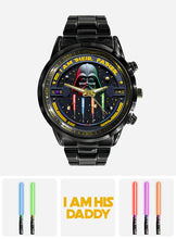 Load image into Gallery viewer, Personalized Star Wars Hand Watch Custom Names Gift for Dad
