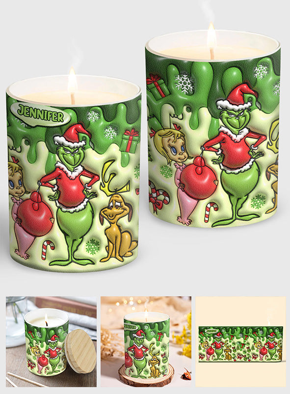 Personalized Christmas Candle with Wooden Lid for Home Decor