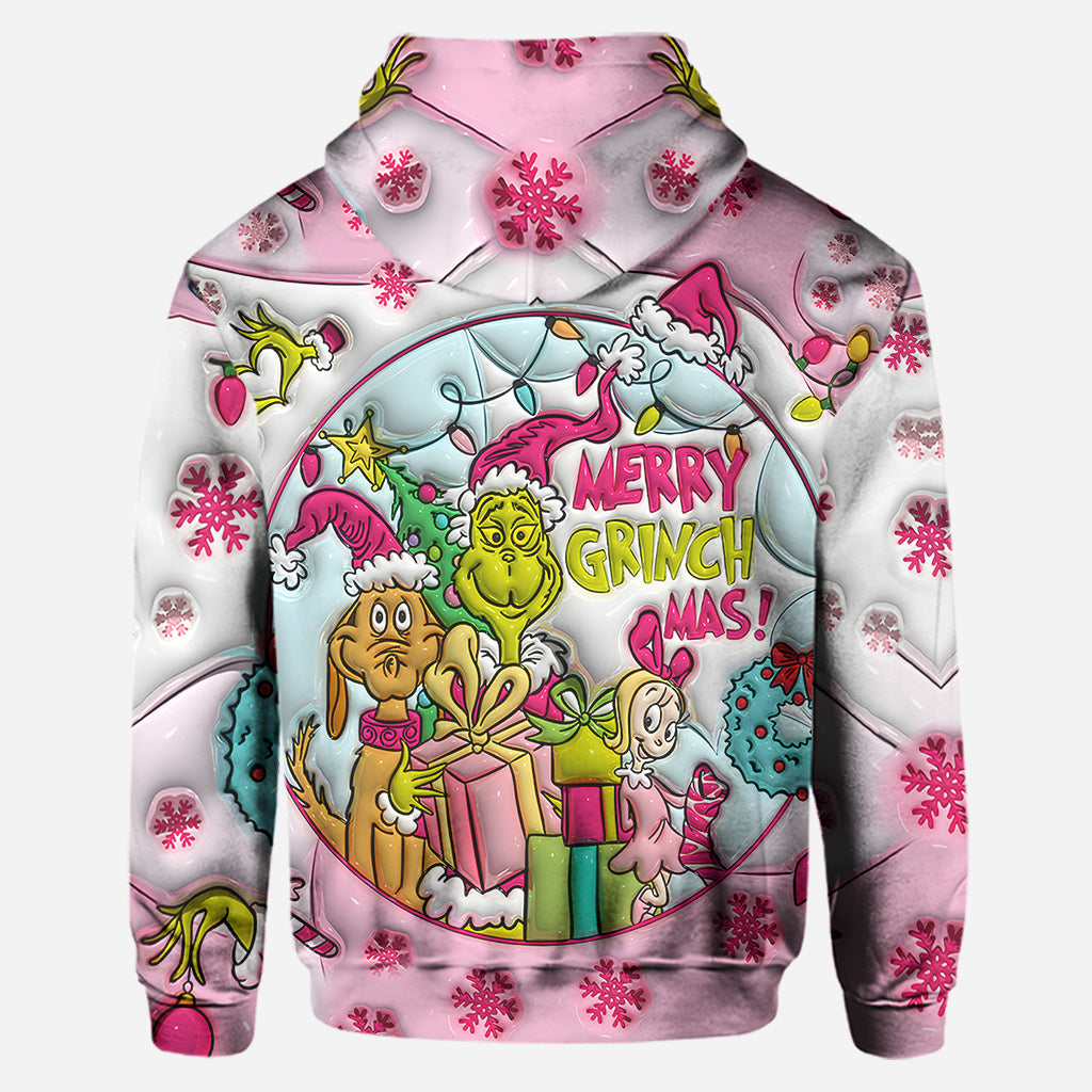 Personalized Pink Christmas Hoodie and Leggings Set Gift for Kids